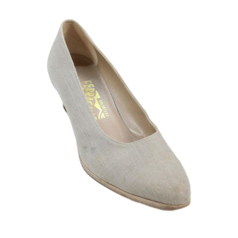 Salvatore Ferragamo Womens Slip On Pointed Toe Heels Gray Size 7.5